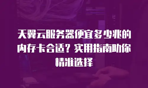 天翼云服务器便宜多少兆的内存卡合适？实用指南助你精准选择