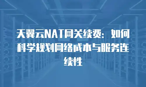 天翼云NAT网关续费：如何科学规划网络成本与服务连续性