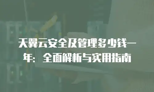 天翼云安全及管理多少钱一年：全面解析与实用指南