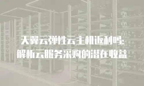 天翼云弹性云主机返利吗：解析云服务采购的潜在收益