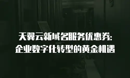 天翼云新域名服务优惠券：企业数字化转型的黄金机遇