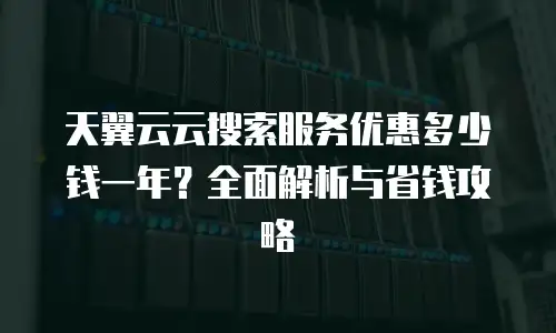 天翼云云搜索服务优惠多少钱一年？全面解析与省钱攻略