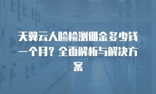天翼云人脸检测佣金多少钱一个月？全面解析与解决方案