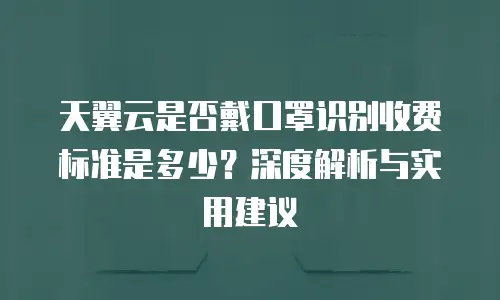 天翼云是否戴口罩识别收费标准是多少？深度解析与实用建议