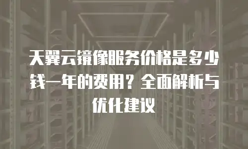 天翼云镜像服务价格是多少钱一年的费用？全面解析与优化建议