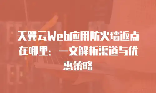 天翼云Web应用防火墙返点在哪里：一文解析渠道与优惠策略