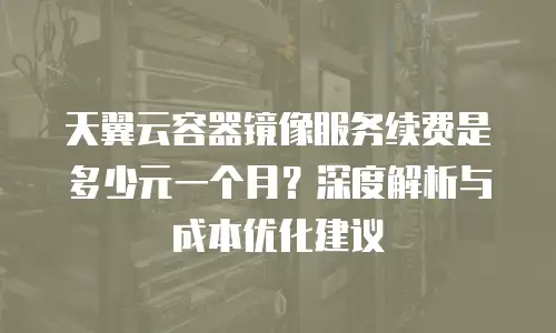 天翼云容器镜像服务续费是多少元一个月？深度解析与成本优化建议