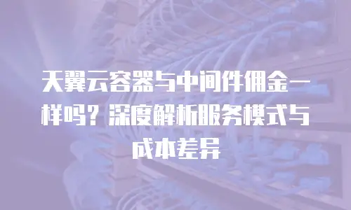 天翼云容器与中间件佣金一样吗？深度解析服务模式与成本差异