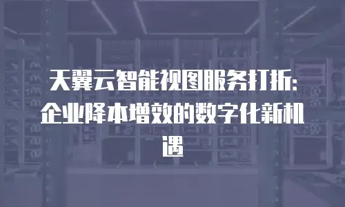 天翼云智能视图服务打折：企业降本增效的数字化新机遇