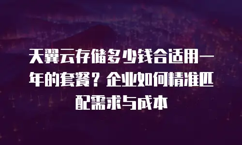 天翼云存储多少钱合适用一年的套餐？企业如何精准匹配需求与成本