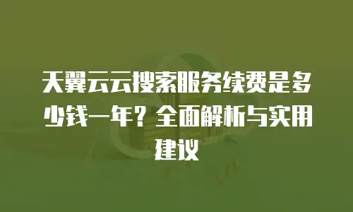 天翼云云搜索服务续费是多少钱一年？全面解析与实用建议