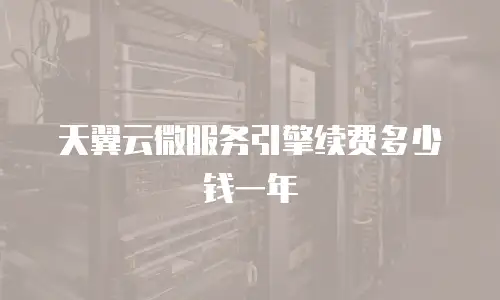 天翼云微服务引擎续费多少钱一年