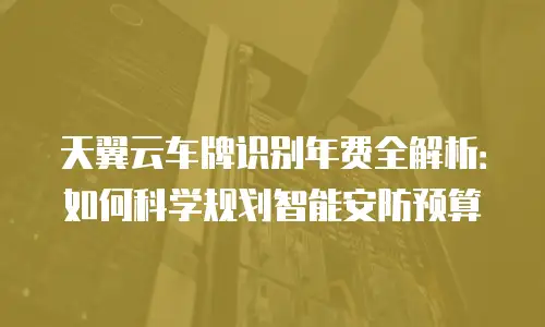 天翼云车牌识别年费全解析：如何科学规划智能安防预算