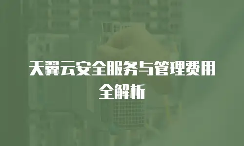 天翼云安全服务与管理费用全解析