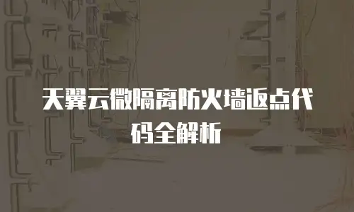 天翼云微隔离防火墙返点代码全解析