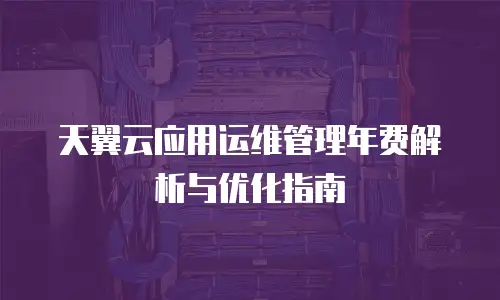 天翼云应用运维管理年费解析与优化指南