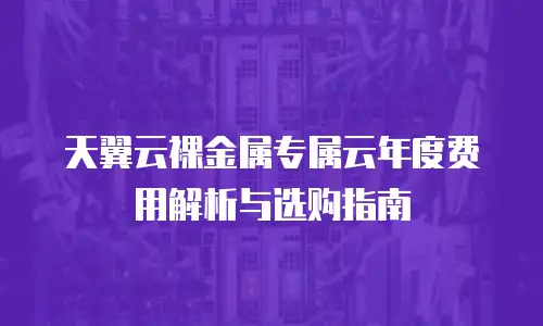 天翼云裸金属专属云年度费用解析与选购指南