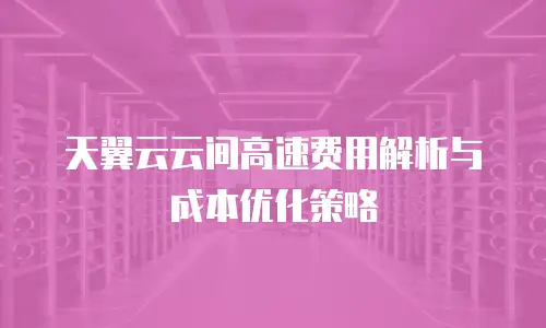 天翼云云间高速费用解析与成本优化策略