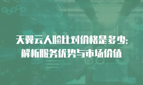 天翼云人脸比对价格是多少：解析服务优势与市场价值