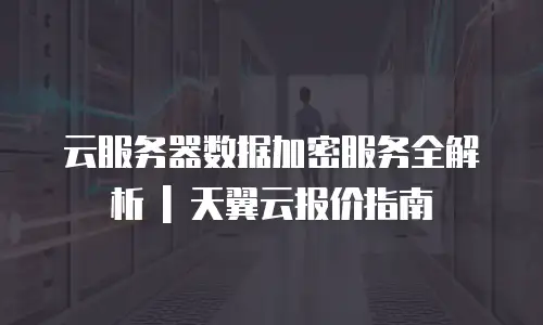 云服务器数据加密服务全解析 | 天翼云报价指南
