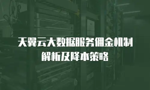 天翼云大数据服务佣金机制解析及降本策略