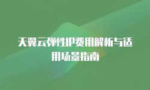 天翼云弹性IP费用解析与适用场景指南