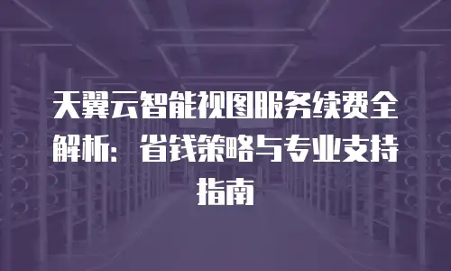 天翼云智能视图服务续费全解析：省钱策略与专业支持指南