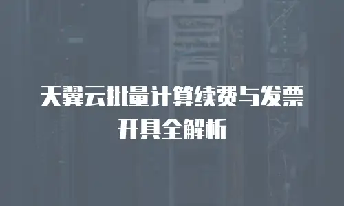天翼云批量计算续费与发票开具全解析