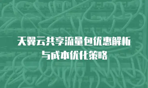 天翼云共享流量包优惠解析与成本优化策略