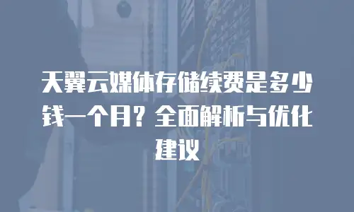 天翼云媒体存储续费是多少钱一个月？全面解析与优化建议