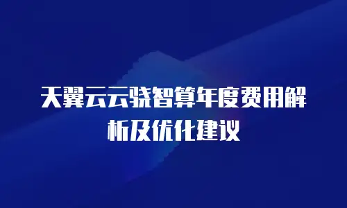 天翼云云骁智算年度费用解析及优化建议