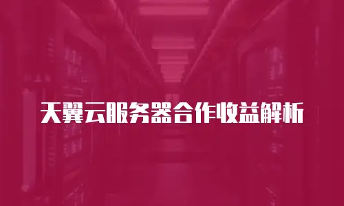 天翼云服务器合作收益解析