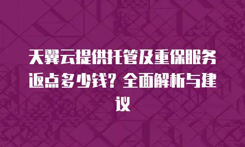天翼云提供托管及重保服务返点多少钱？全面解析与建议