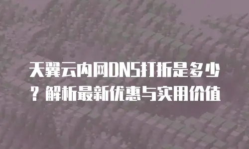 天翼云内网DNS打折是多少？解析最新优惠与实用价值