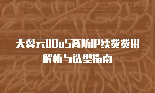 天翼云DDoS高防IP续费费用解析与选型指南