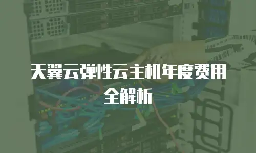 天翼云弹性云主机年度费用全解析