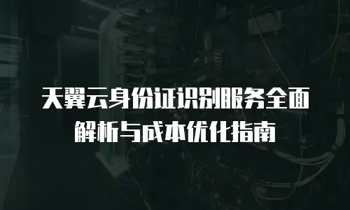 天翼云身份证识别服务全面解析与成本优化指南