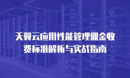 天翼云应用性能管理佣金收费标准解析与实战指南