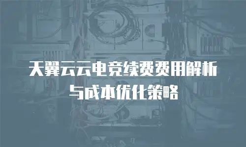 天翼云云电竞续费费用解析与成本优化策略