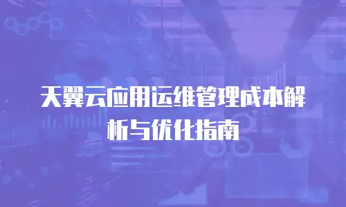 天翼云应用运维管理成本解析与优化指南