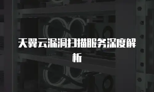 天翼云漏洞扫描服务深度解析