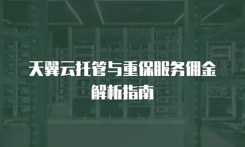 天翼云托管与重保服务佣金解析指南