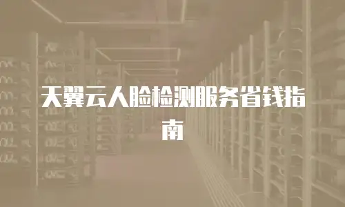 天翼云人脸检测服务省钱指南