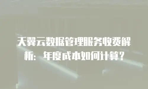 天翼云数据管理服务收费解析：年度成本如何计算？