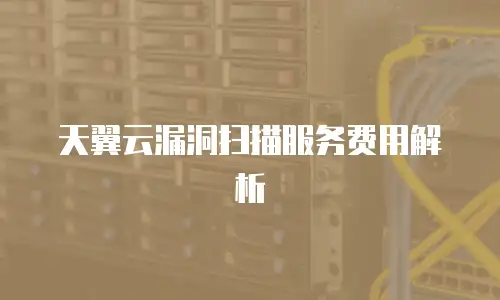 天翼云漏洞扫描服务费用解析