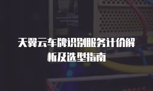 天翼云车牌识别服务计价解析及选型指南