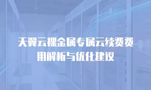 天翼云裸金属专属云续费费用解析与优化建议