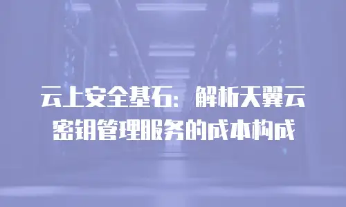 云上安全基石：解析天翼云密钥管理服务的成本构成