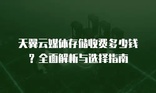 天翼云媒体存储收费多少钱？全面解析与选择指南