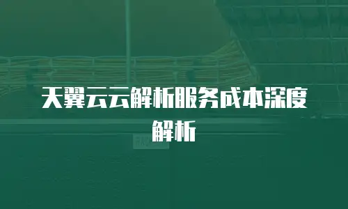 天翼云云解析服务成本深度解析